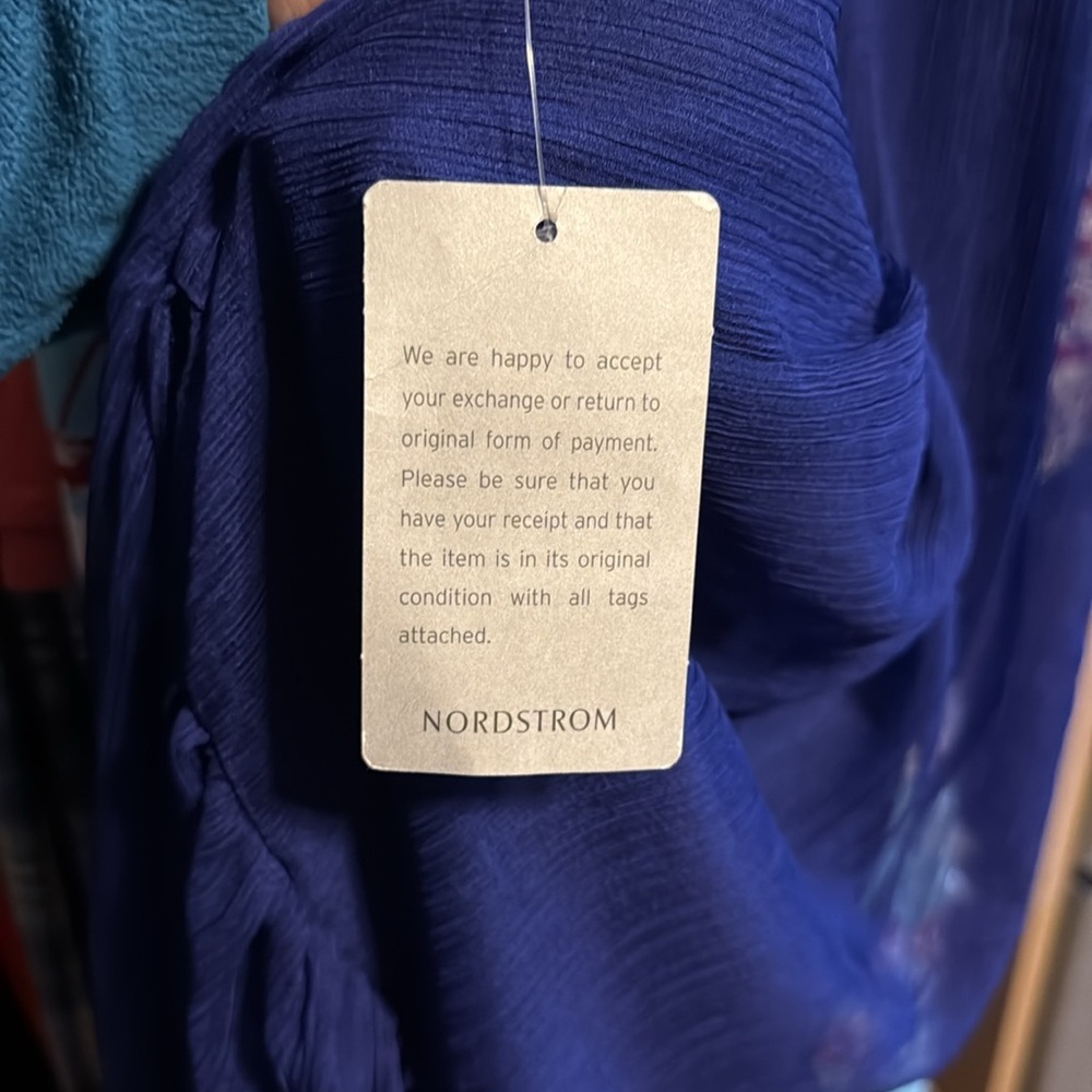 NWT NSR Tallie Oversized Chiffon Maxi Sleeveless Dress Sz XS Indigo Cobalt Blue - Picture 6 of 7